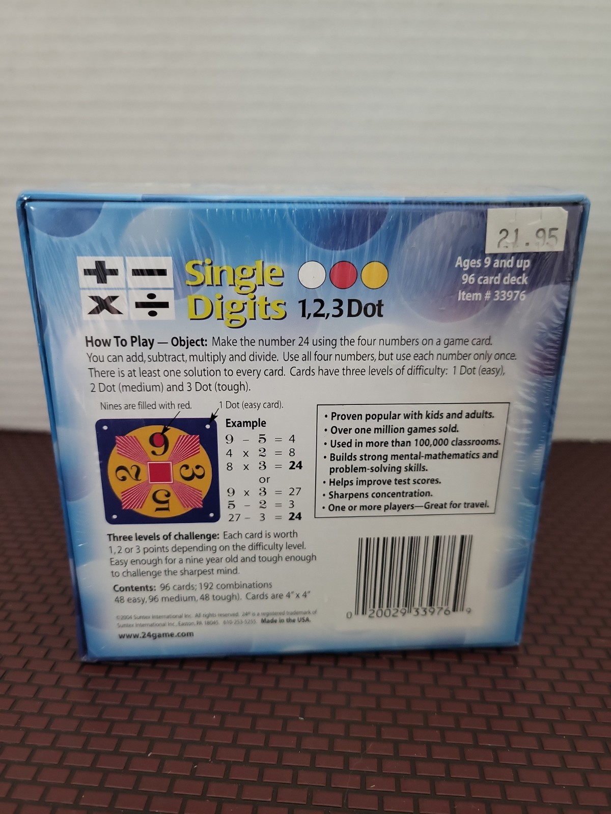 24 Game Single Digits 1 2 3 Dot Math Game Complete Math Learning Family Fun