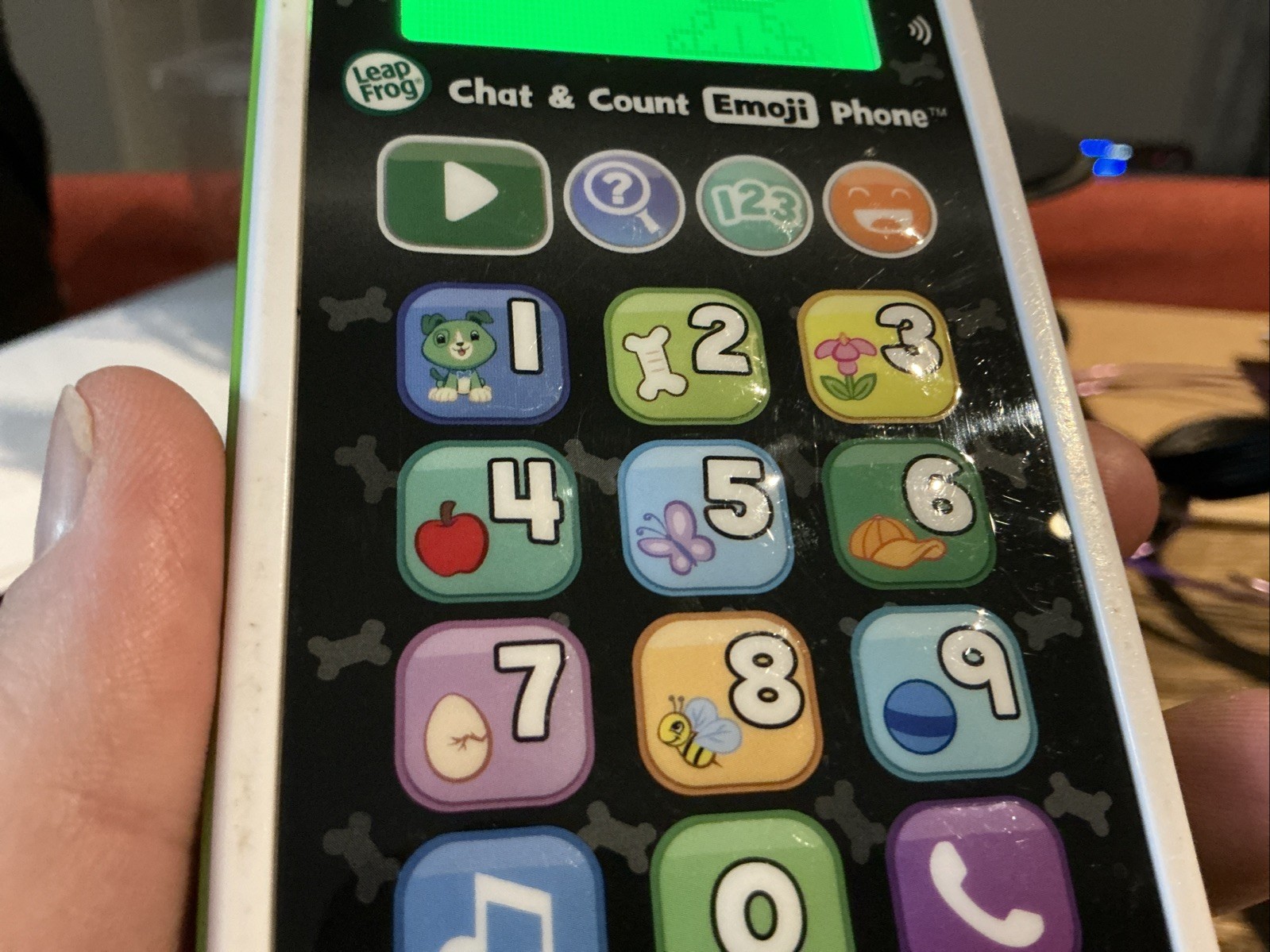 LeapFrog Chat and Count Emoji Phone Green – White Kids Smart Phone