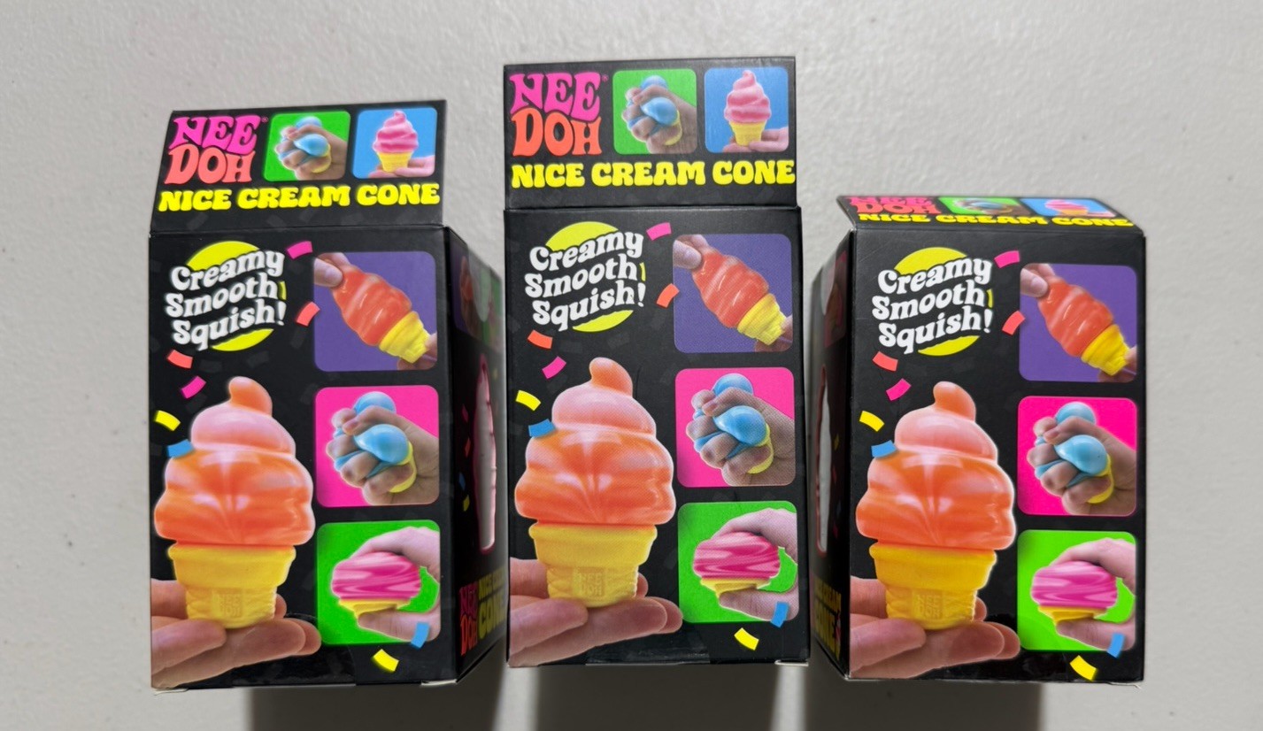 Authentic Schylling Needoh Nice Cream Cone Lot Of 3 New in Box Pink,Orange,Blue
