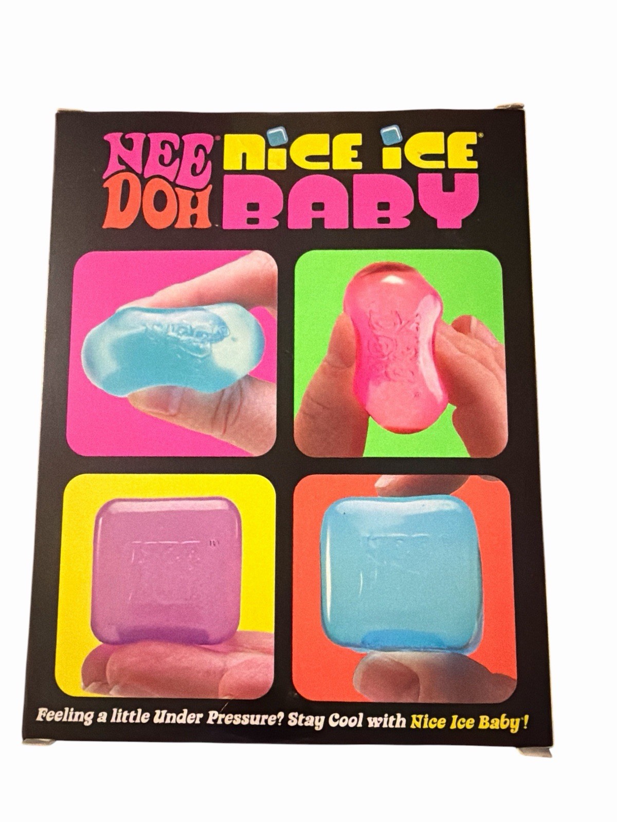 NeeDoh Nice Ice Baby 4 pack, Set of Four Nee Doh Mini Nice Cube Pink Blue Purple