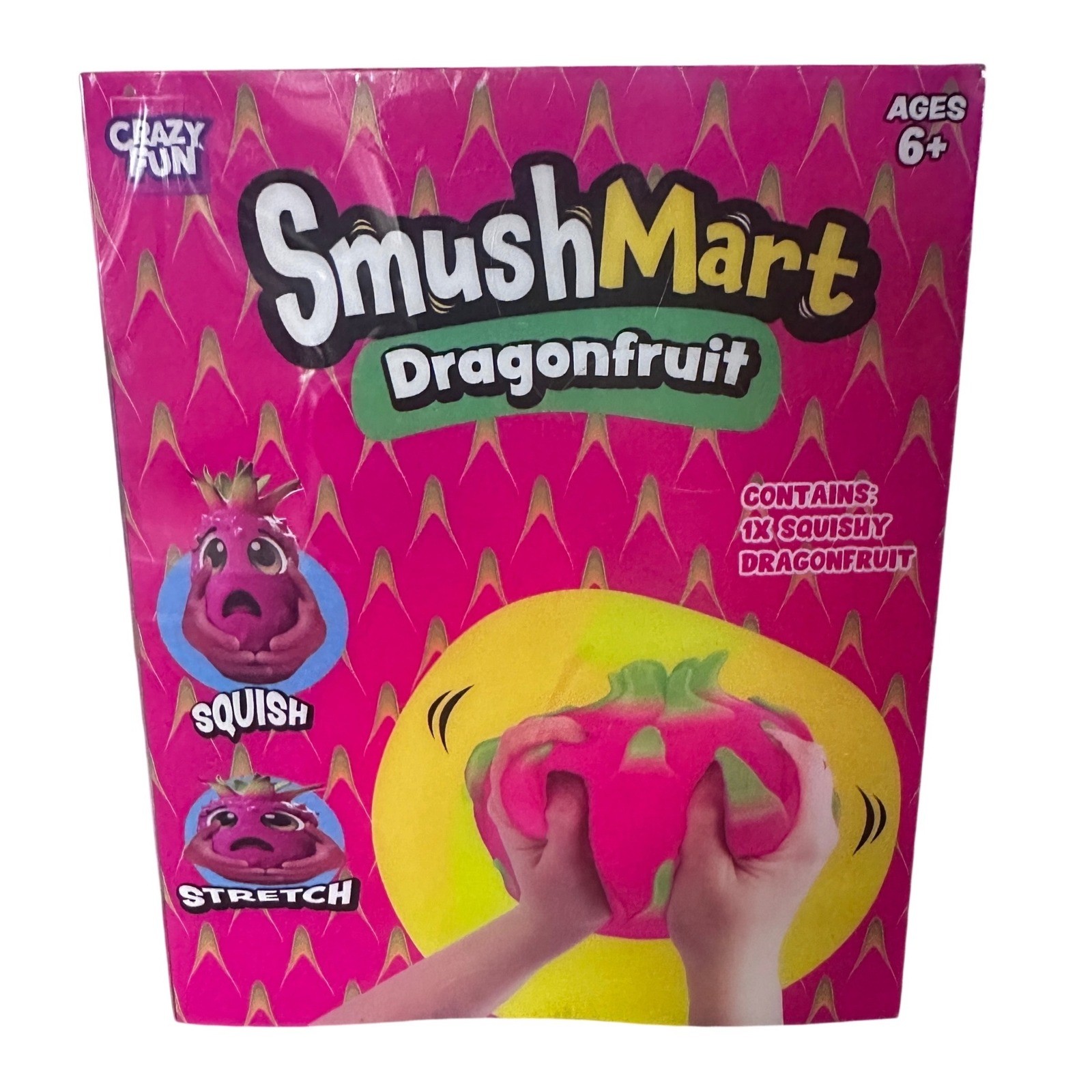Crazy Fun Smush Mart Dragonfruit Squishy Scented Viral Toy Pink Green New