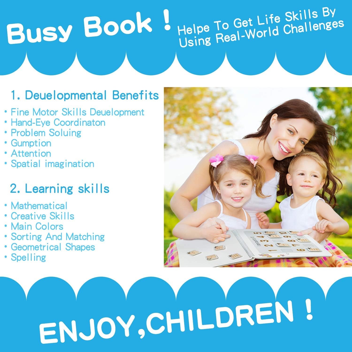 Busy Book for Toddlers, Montessori Toys 3 4 5 6 Years Old, Autism…