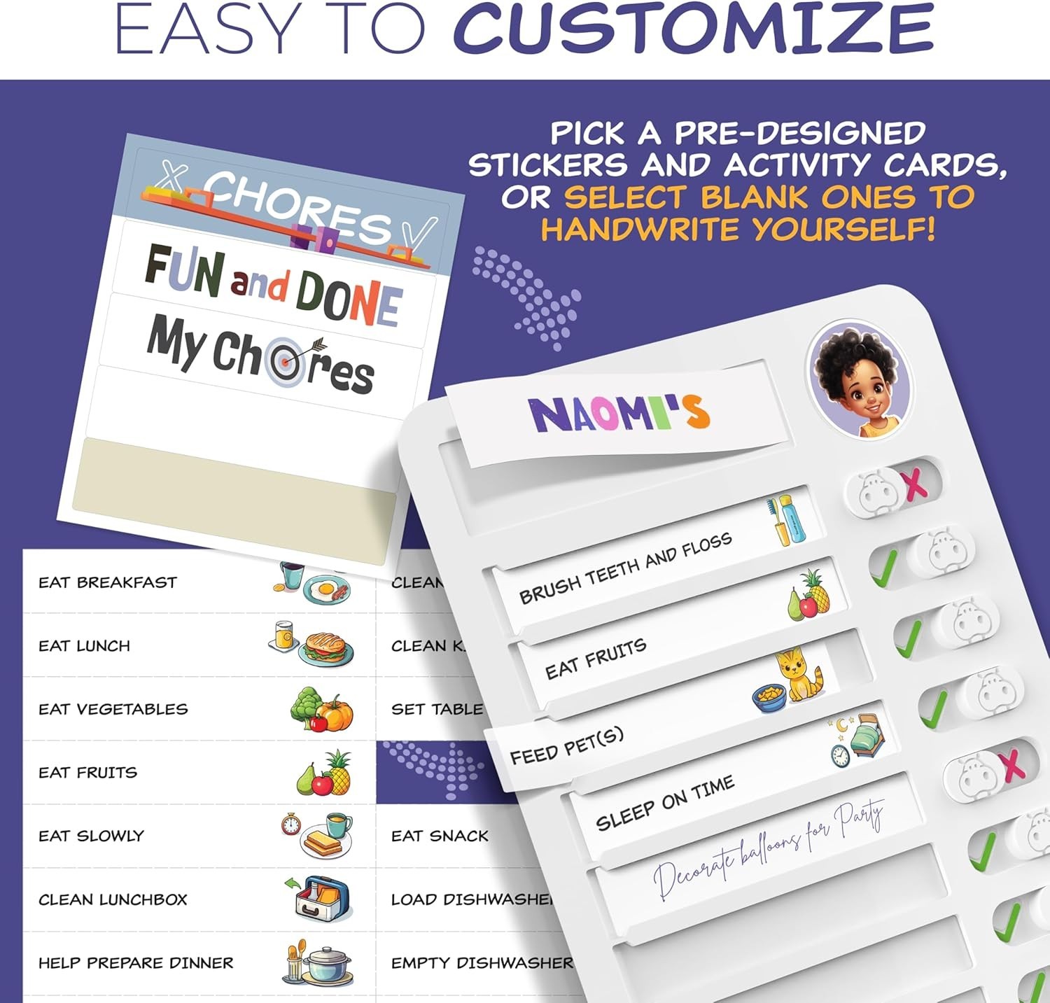 Chore Chart for Kids – Daily Routine Chart for Kids with Checklist & Stickers…