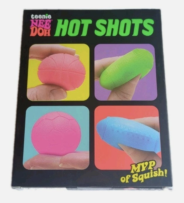 Teenie NeeDoh Hot Shots 4 Pack Squishy Fidget Stress Balls AUTHENTIC