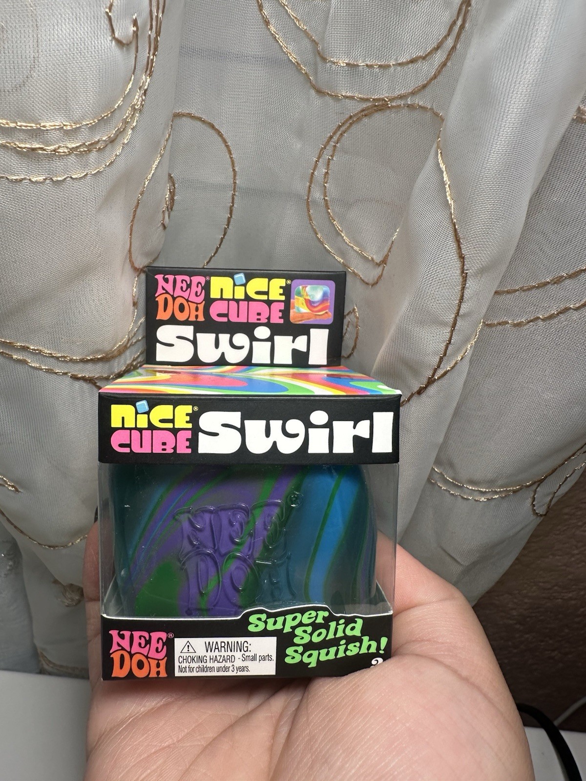Schylling NeeDoh Nice Cube Swirl Super Solid Squish Sensory Toy 25340YP