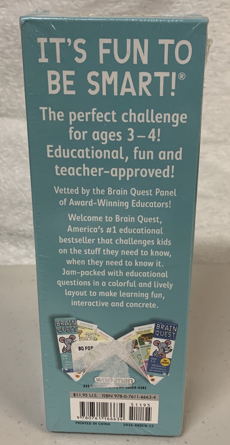 Brain Quest for Threes, Revised 4th Edition: 300 Questions – Ages 3-4 New U2
