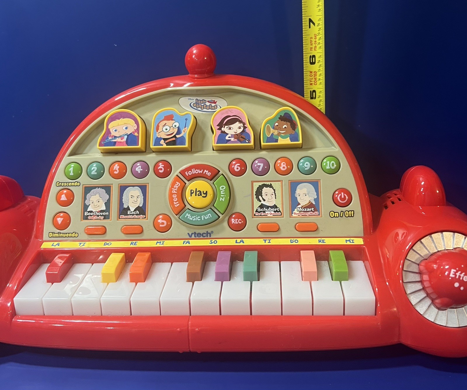 VTech Little Einsteins Rocket Musical Piano Works Great**Missing Battery Cover**