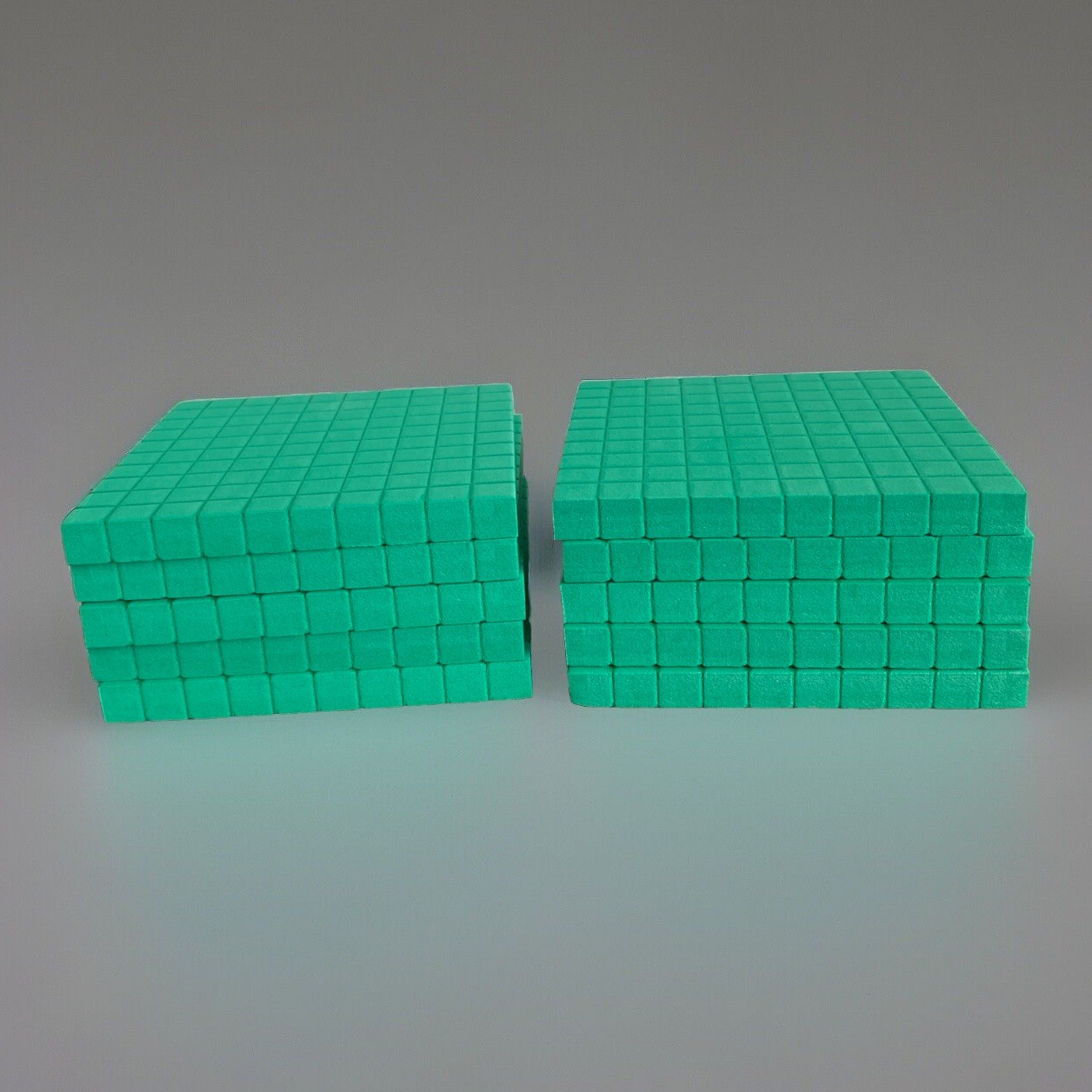 ETA Hand2Mind LOT OF 9 (10-Packs)-Base Ten Flats- Green Foam Manipulatives STEM