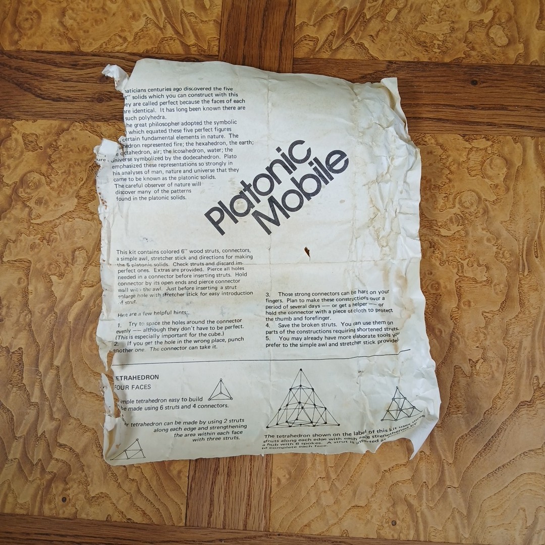 VTG Ikoso-Kits Platonic Mobile Kit #6 Polyhedron Building Spatial Puzzles Oregon
