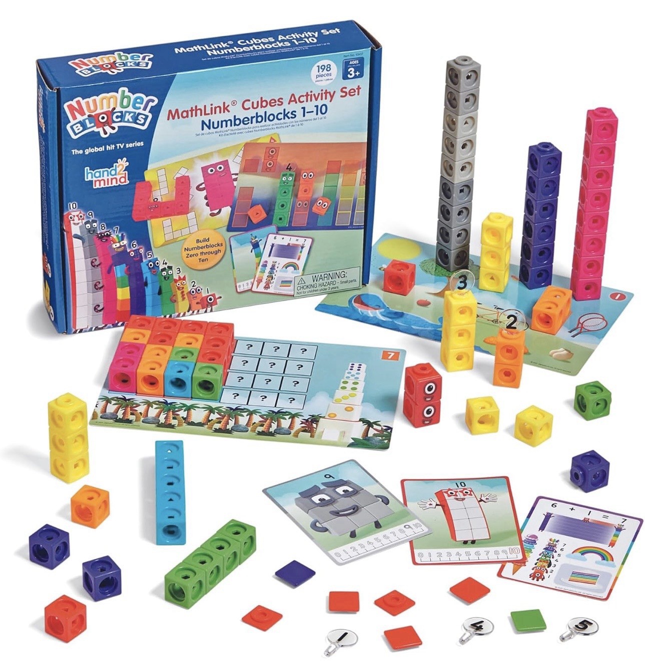 Numberblocks Bundle Lot Mathlink Cubes Activity Set +Friends 1-5+Sensory Bottles