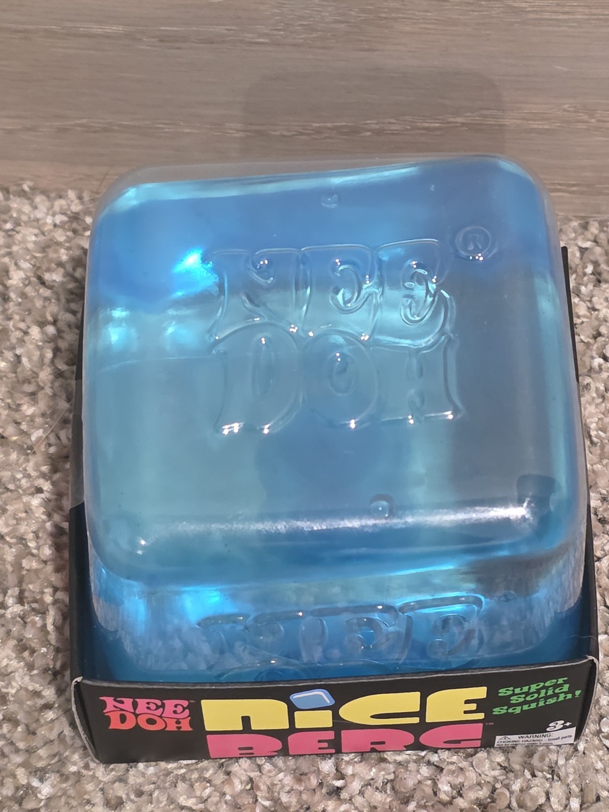 NeeDoh Nice Berg Blue XL Giant Nee Doh Niceberg Solid Squish Cube Ice Block