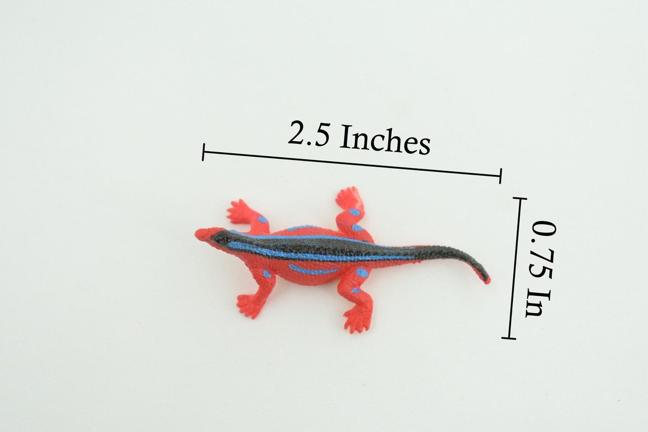Red Head Agama Toy, Rainbow Lizard, Realistic Hand Painted Rubber, 2.5″ WR41B197