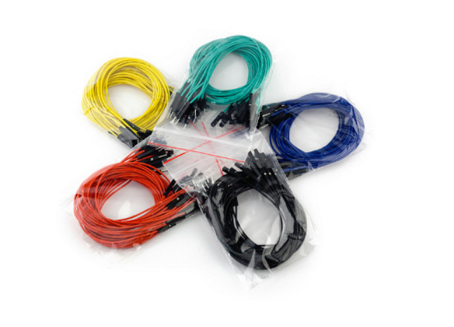 [ SparkFun PRT-09386 ] Jumper Wires Premium 12″ M/F Pack of 100