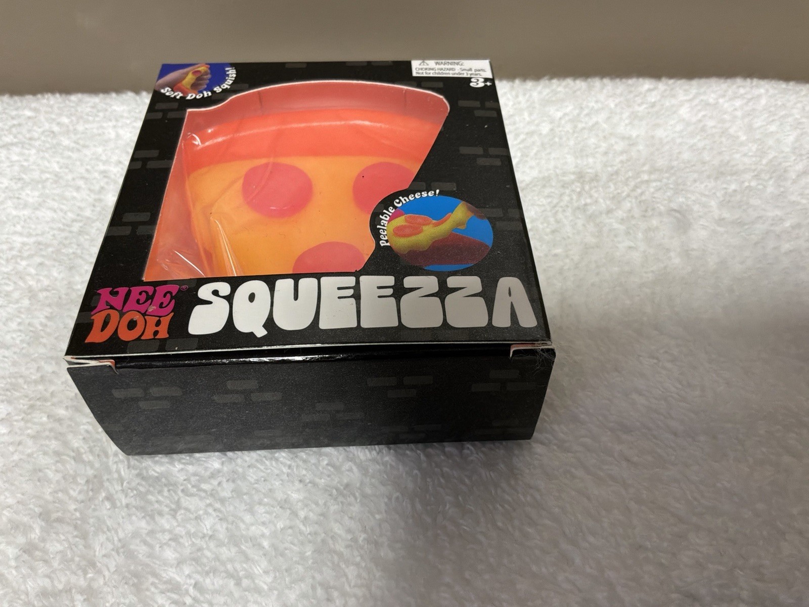 New Squeezza Pizza Nee Doh Squeeze Fidget Toy Orange Crust Faux Pink Pepperoni