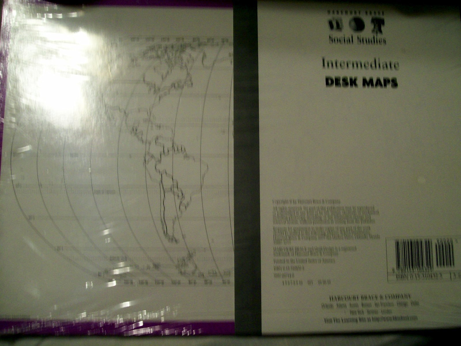 Harcourt Brace Social Studies Intermediate Desk Maps Grades 3-6 BRAND NEW!!!!