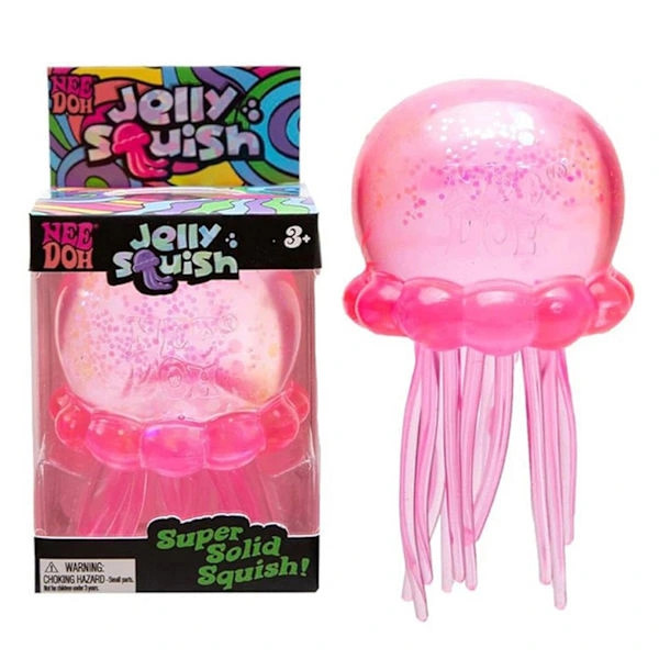NeeDoh Pink JELLY SQUISH Sparkle Jellyfish Squishy Nee Doh 100% Authentic