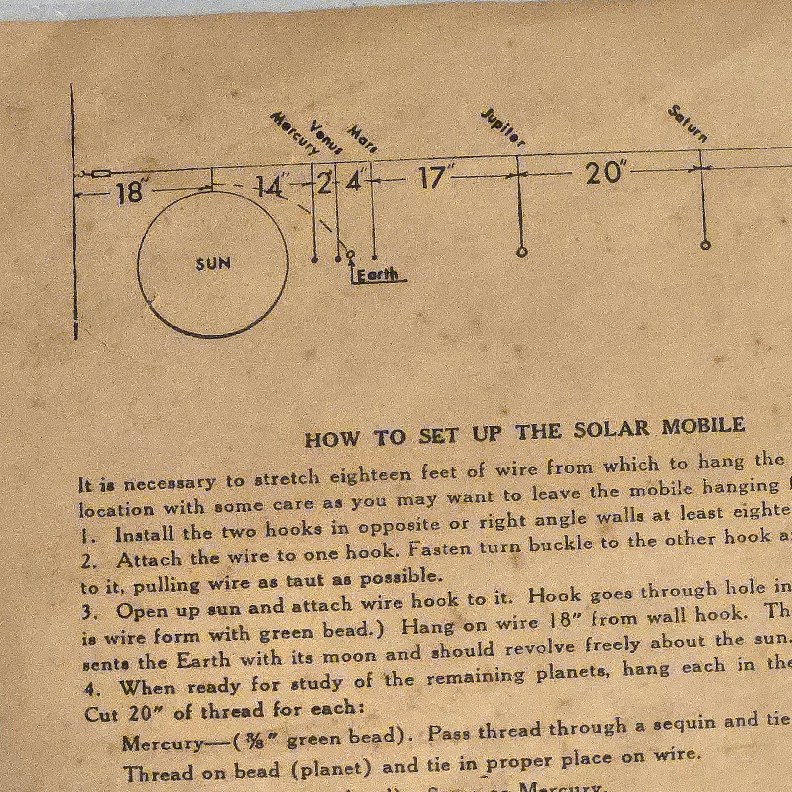 Vintage Ideal No. 490 Solar Mobile Kit Science Education Space Toy 1960s Chicago