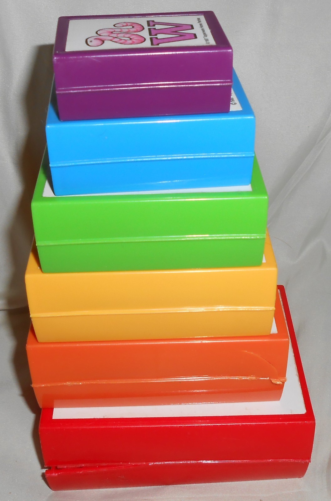 Vintage TupperToys 1987 Tupperware Alphabet Nesting Books (Complete) Damaged