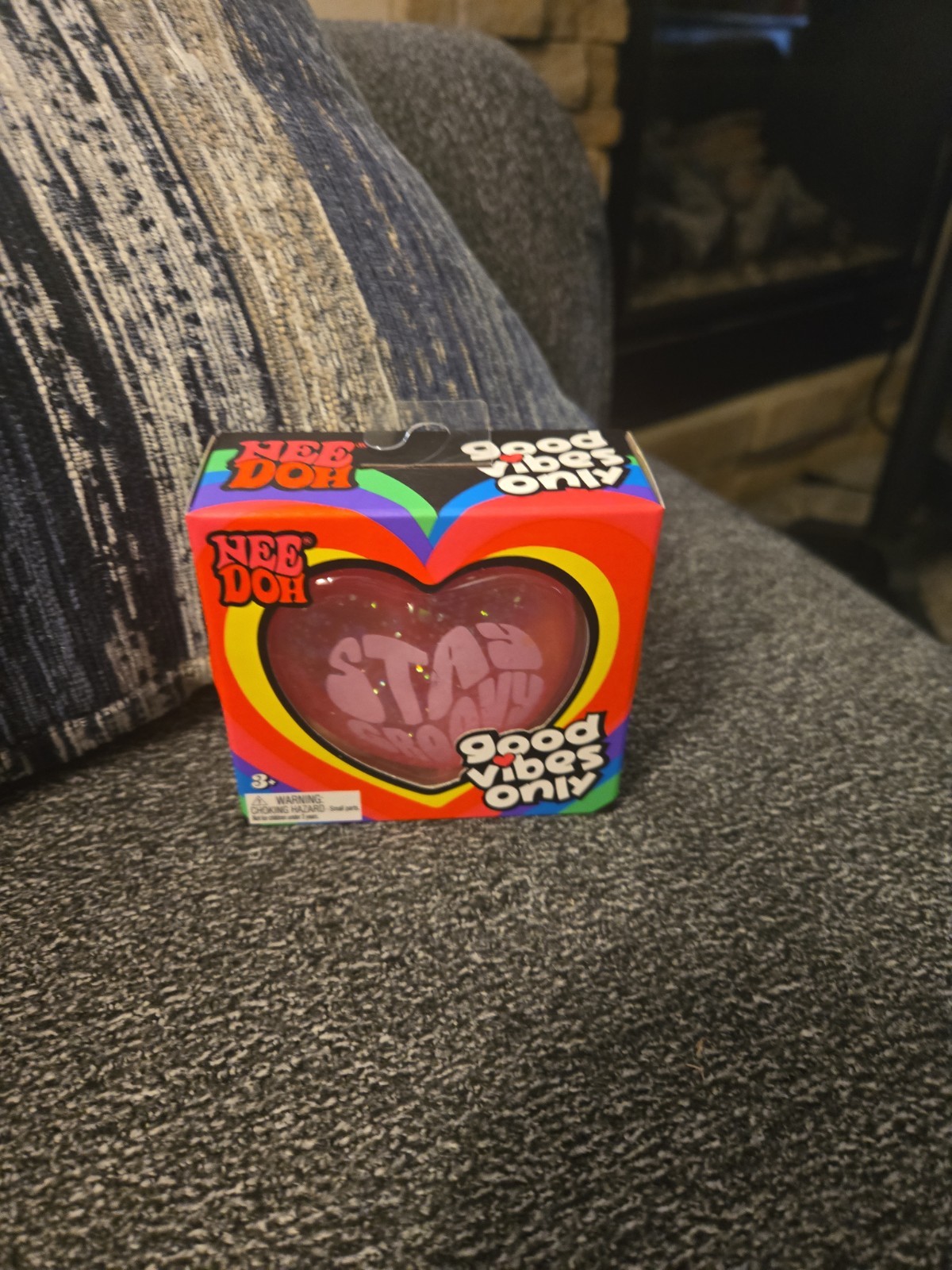 Nee Doh ‘Stay Groovy’ Good Vibes Only Tactile Squeeze Sensory Toy Pink 3+