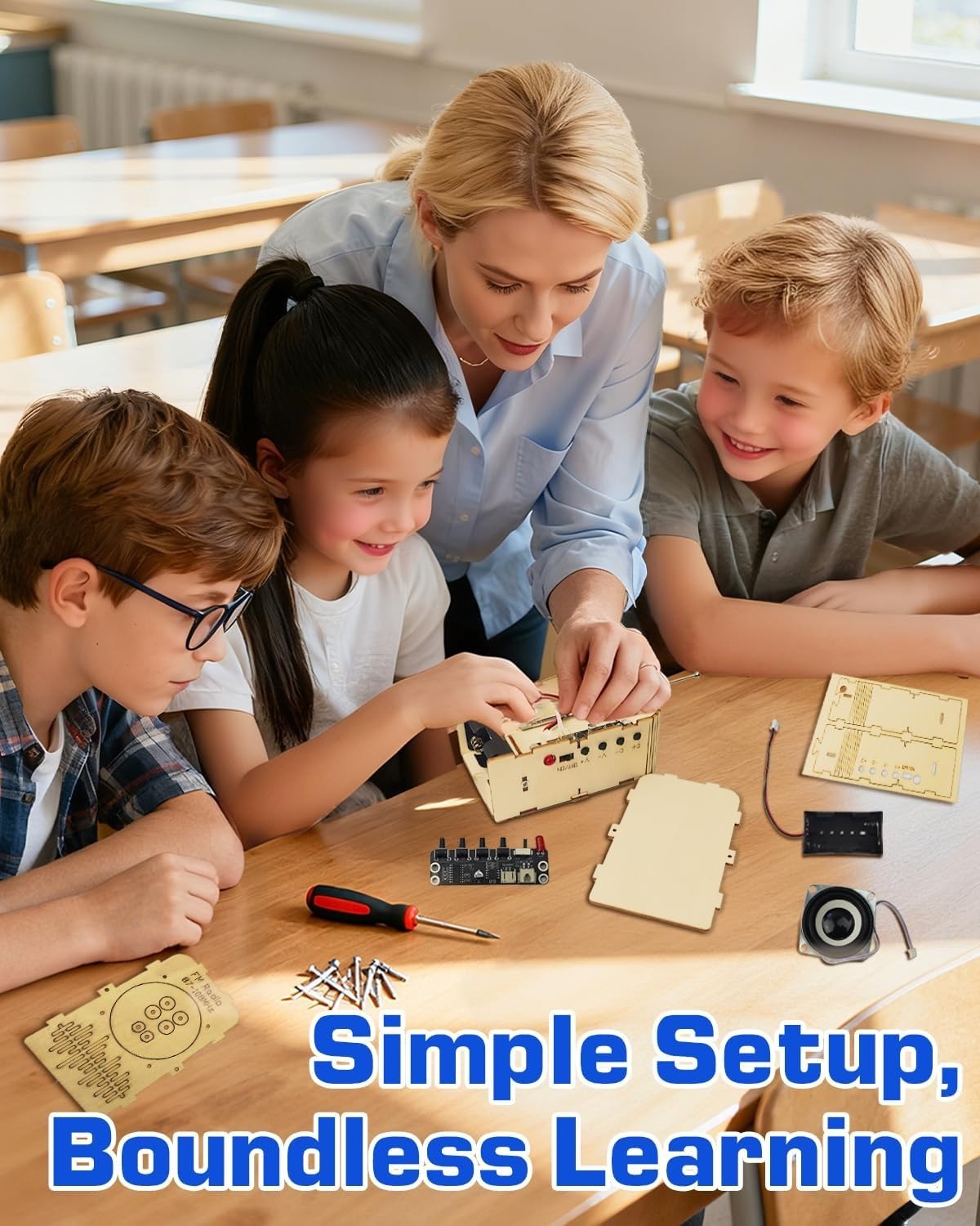 DIY FM Radio Kit for Kids 6-14 Electronics, Science & Circuit Project Nice Gift