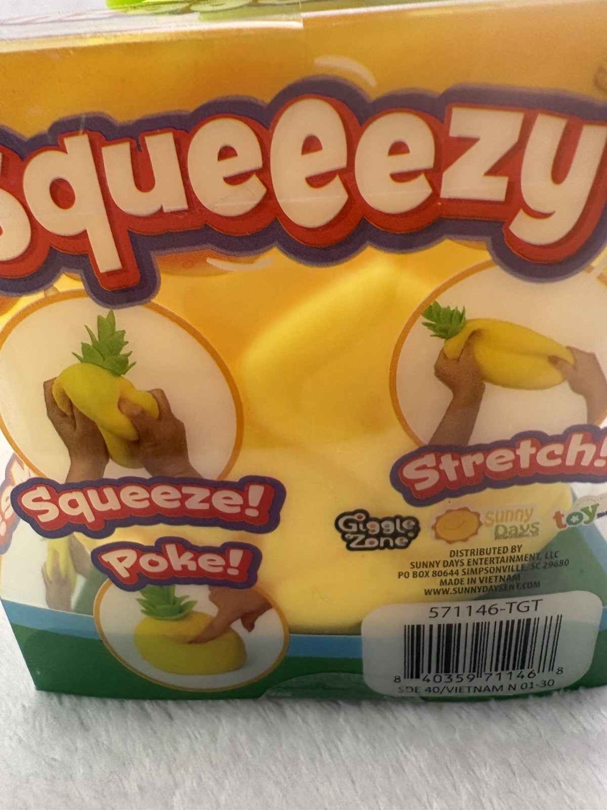 Sunny Days Squeeezy Viral Pineapple Sensory Fidget Toy New Sealed Shipped Fast!