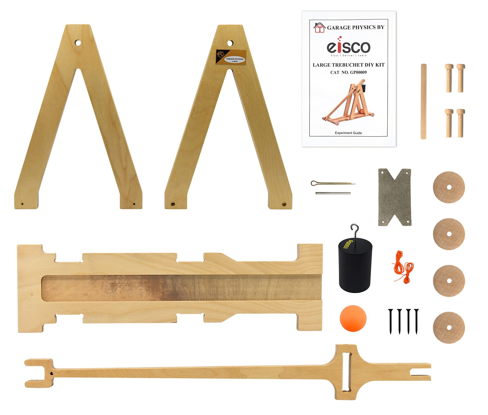Large Trebuchet DIY Kit – 21 Beam Arm Launches up to 30 Feet! – STEM Learning –