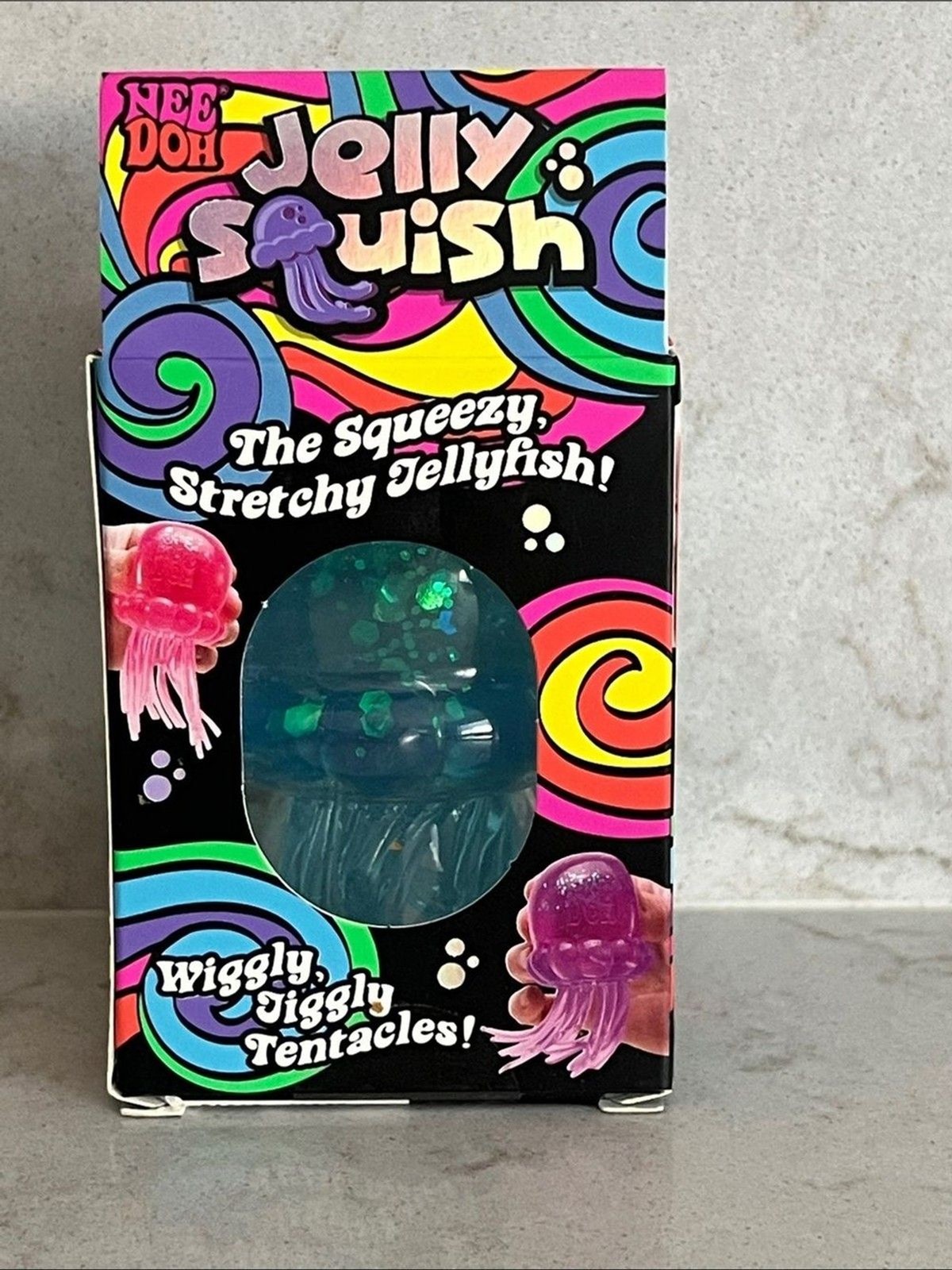 Needoh Jelly Squish Blue Jellyfish Sensory Toy Fidget New Sealed Box Authentic