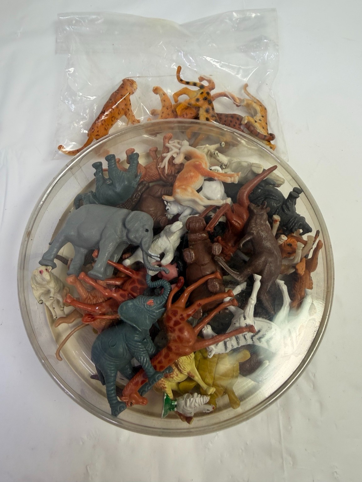 Vintage Plastic Zoo Safari Animal Figures Mixed Lot Hong Kong AS-IS