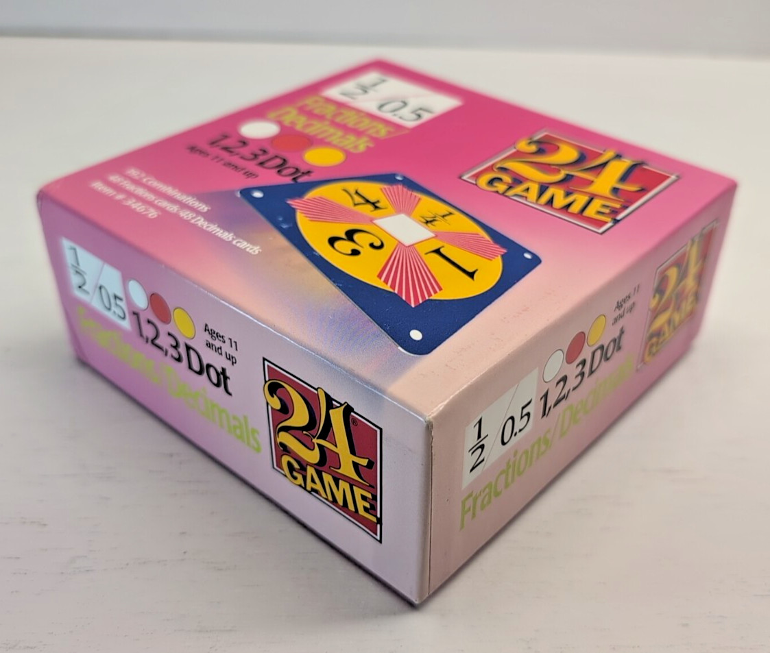 24 GAME FRACTIONS DECIMALS EDITION 96 CARD DECK MATH GAME, AGES 11+ BY SUNTEX