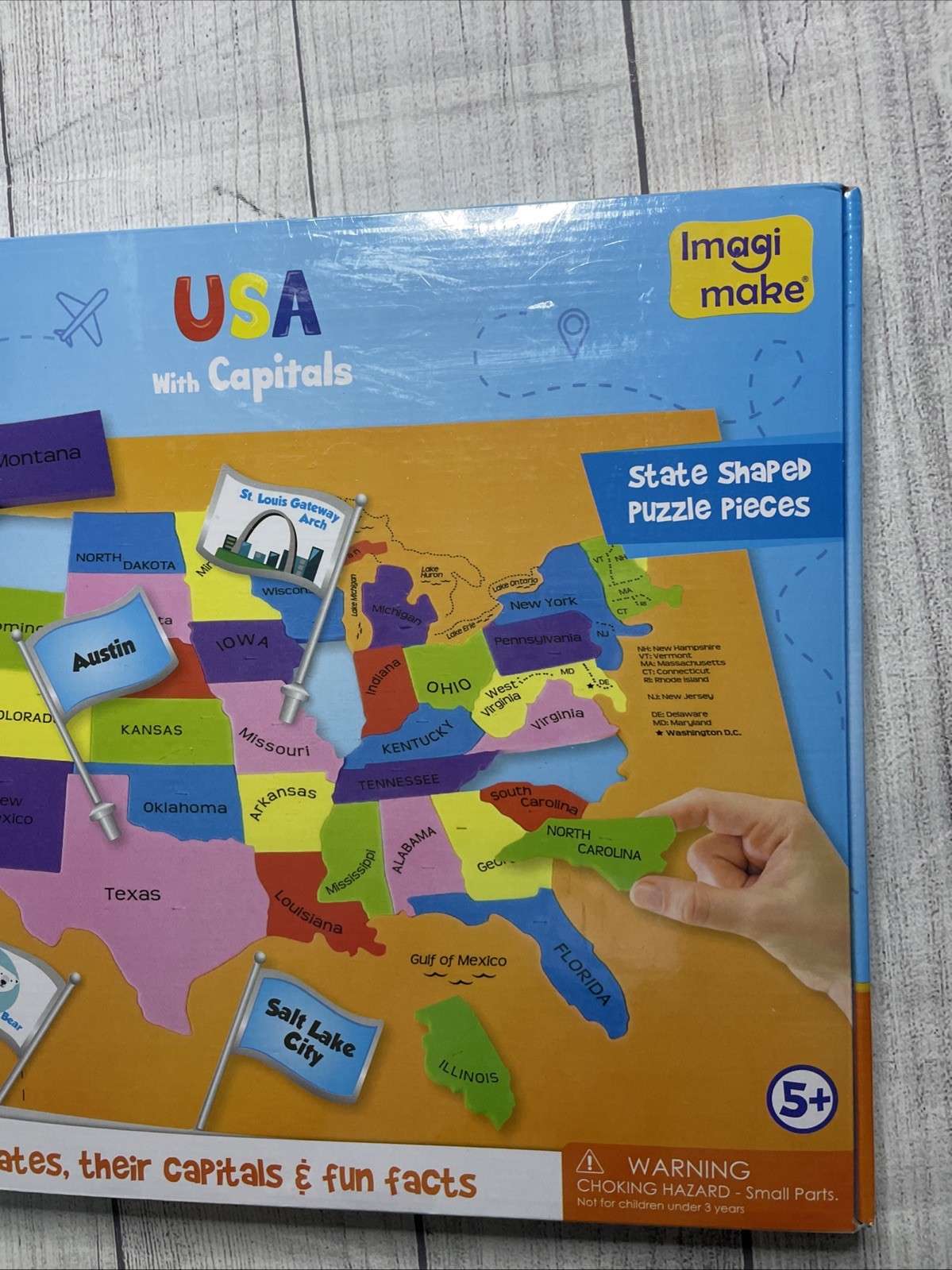 Mapology USA States with Their Capitals, Foam Jigsaw Puzzle & Flags Sealed New!