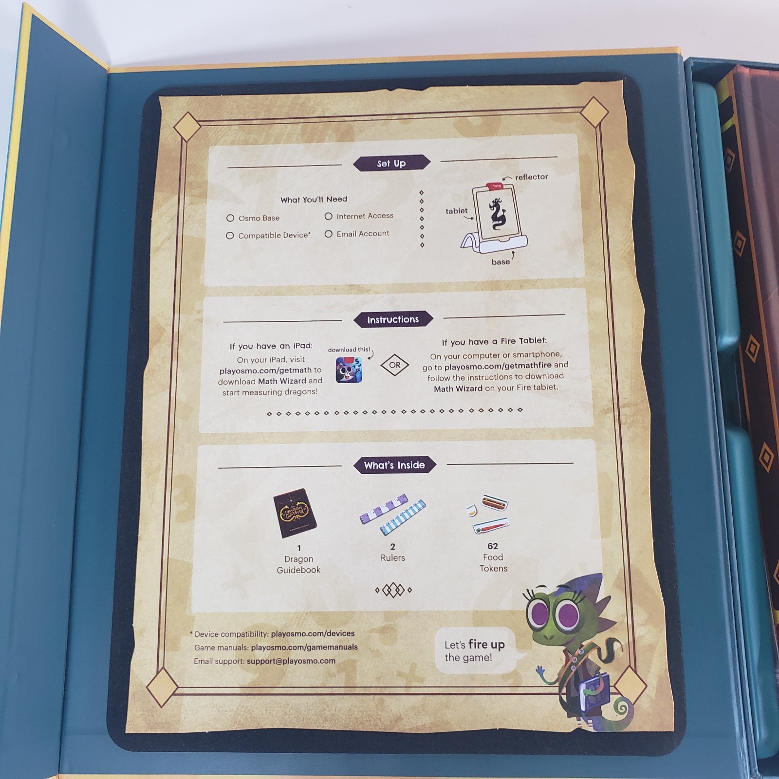 Osmo Math Wizard Secrets of the Dragons Supply Kit Learning game 99% Complete