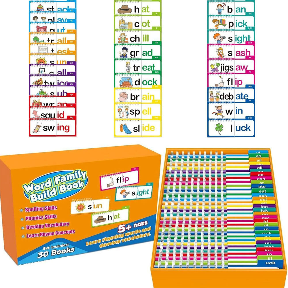 30 Read And Rhyme Flip Books Word Family Build Book Educational Reading Games ET