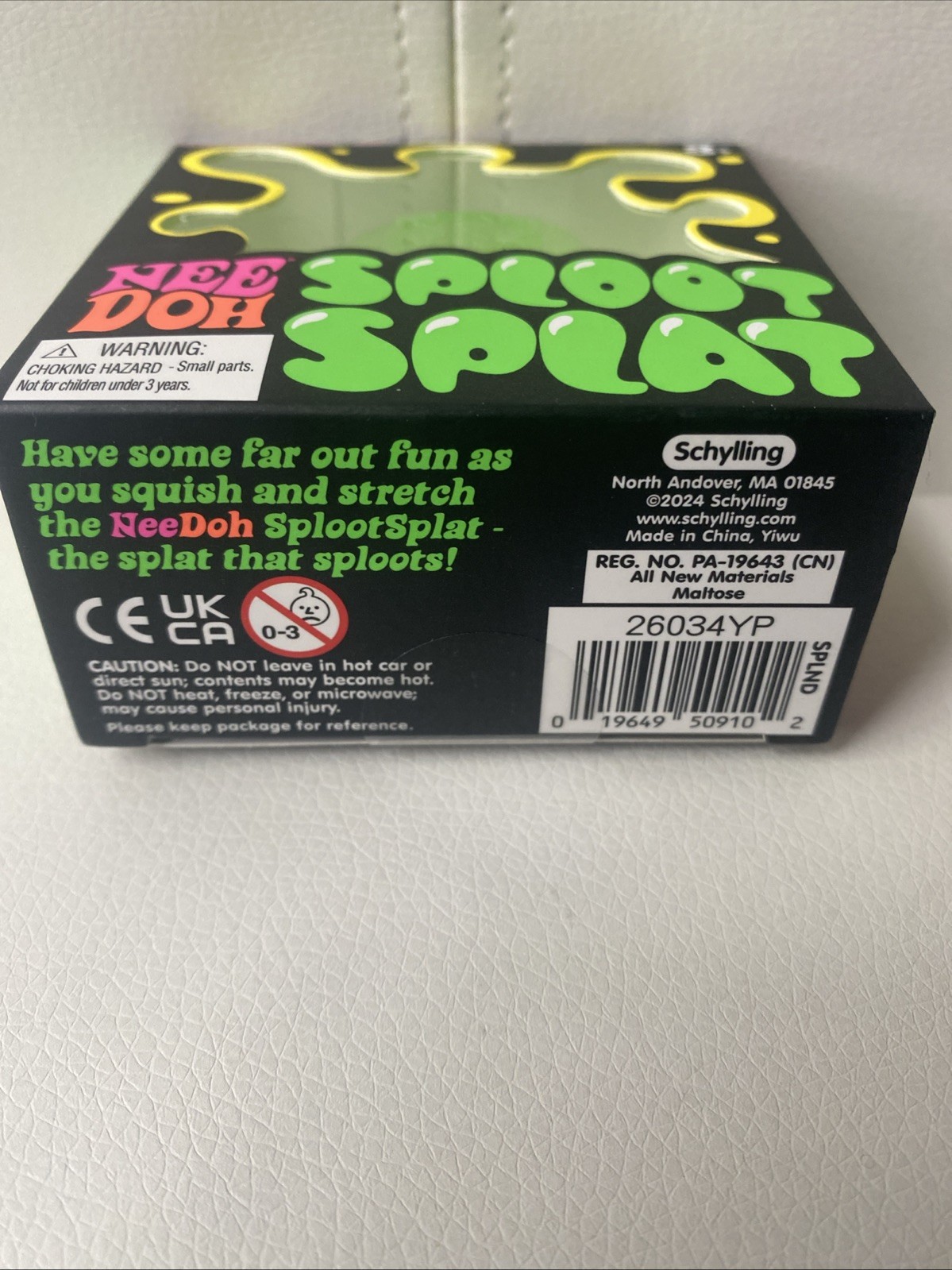 New Nee Doh Splooot Splat Green Tactile Squeeze Toy Sensory Ages 3+