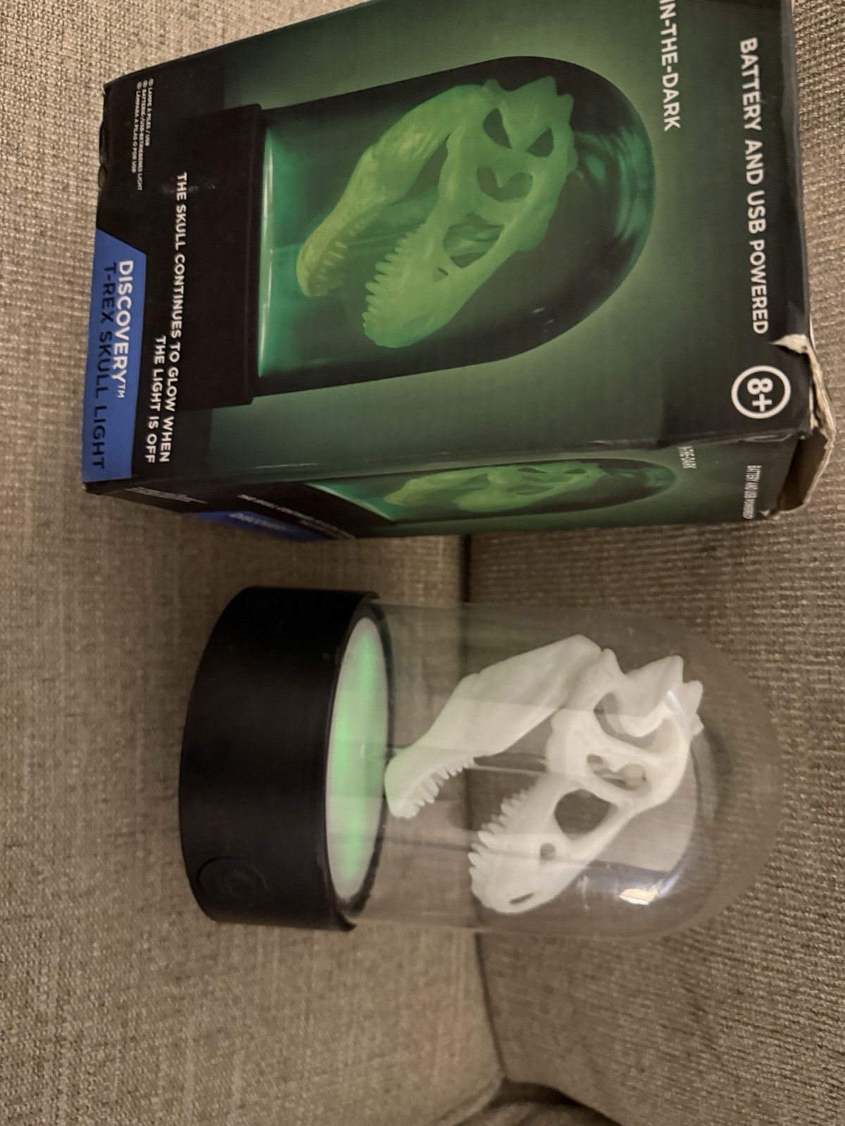 Discovery Channel Glow in the dark T-Rex skull Toys Night Light Dinosaur Dino