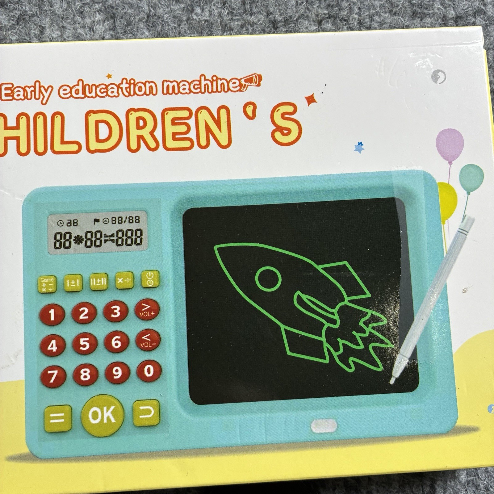 Kids Early Education Math Machine LCD Writing Tablet Digital Calculator Toy Pen