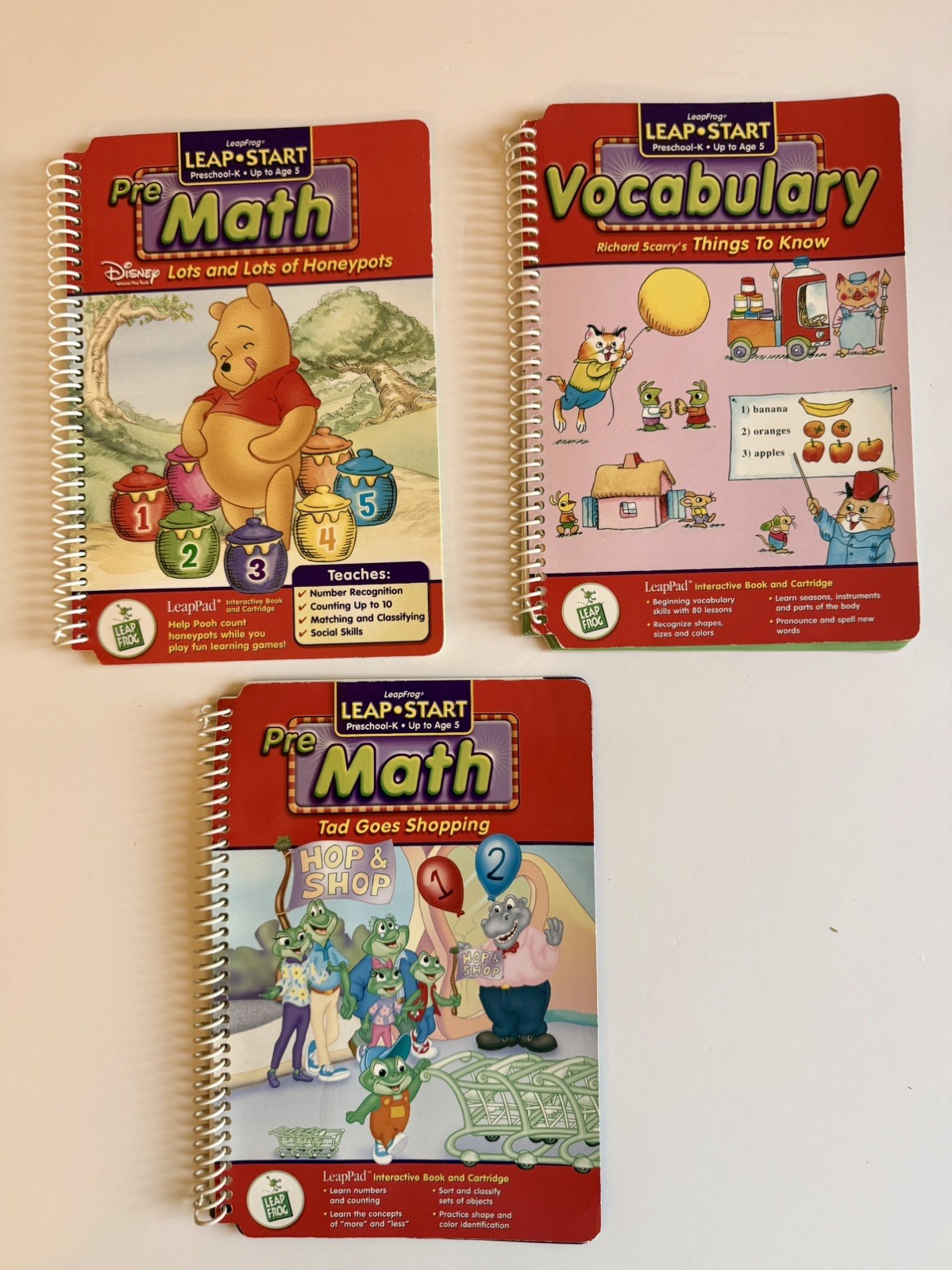 Leapfrog LeapStart Learn to Read+ books K-5 lot of 7