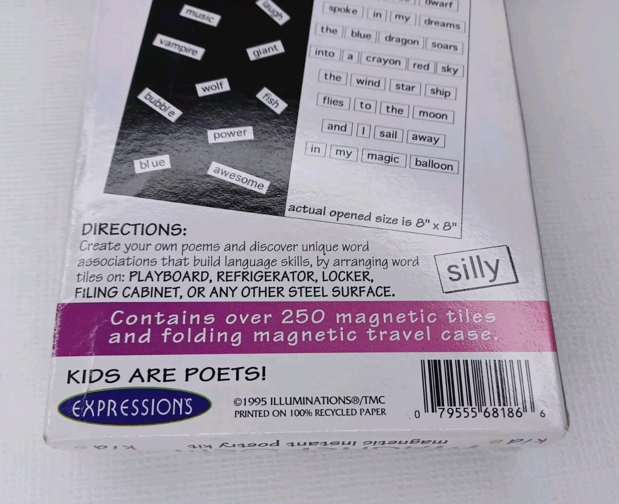 Vintage 1995 Illuminations Kids MagnePoem Magnetic Instant Poetry Kit In Travel