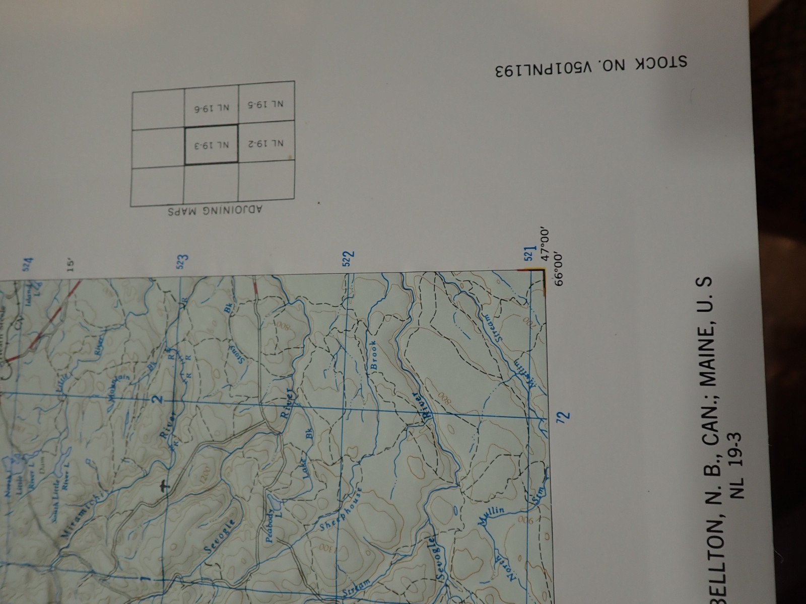 Hubbard Scientific Raised Relief Map Unframed 29″ Campbellton Maine NL 19-3