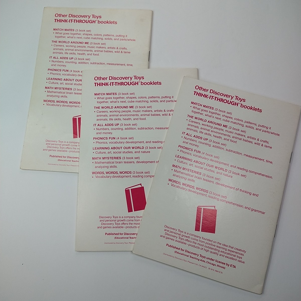 Vintage 1979-1980s Think-It-Through Tiles & 17 Book Lot Phonics Math Words More