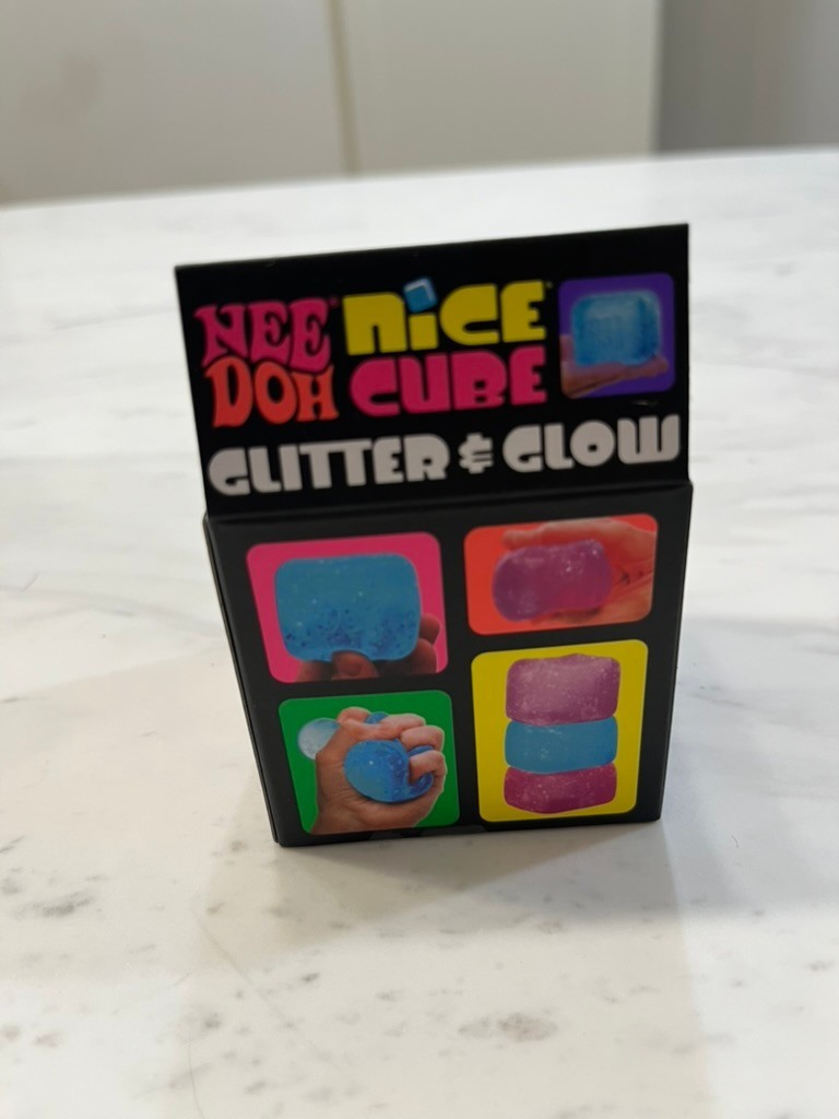 NeeDoh Nice Cube Glitter & Glow Pink, Authentic USA Seller, In Hand, Ships Fast!