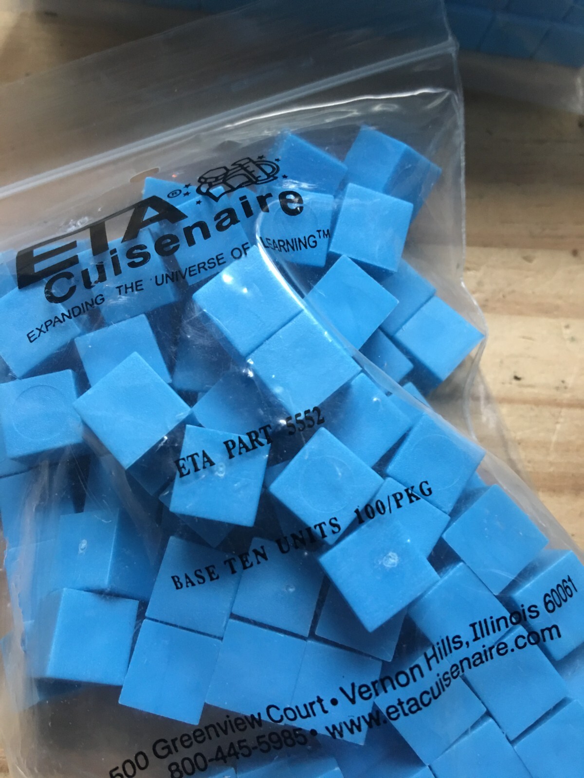 Cuisenaire Base Ten Flats Cube Rods Units Math Manipulatives Blocks Blue ***Read