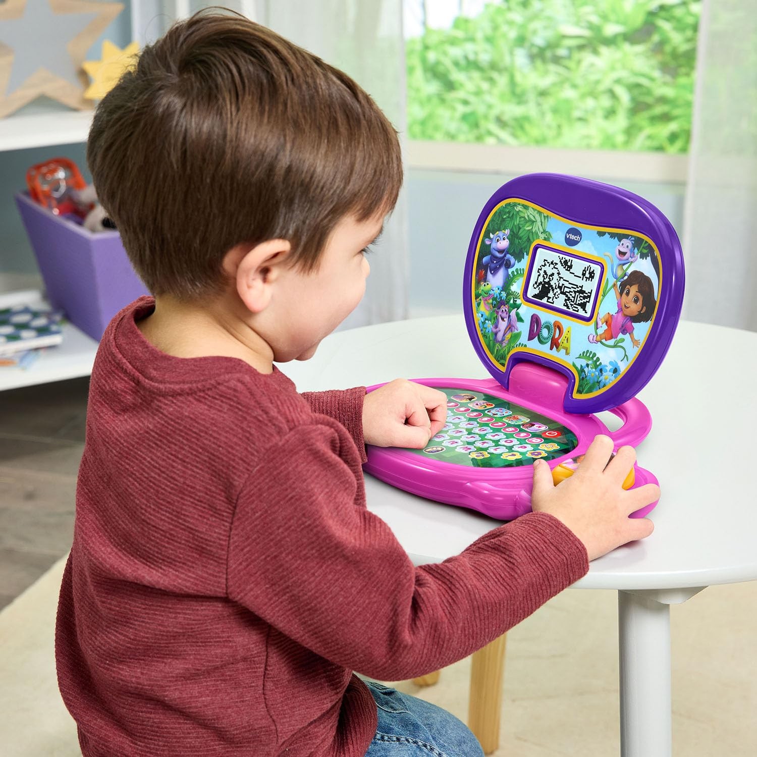 VTech Dora More to Explore Learning Laptop 11.8″ x 11.9″ x 2.2″, Multicolor