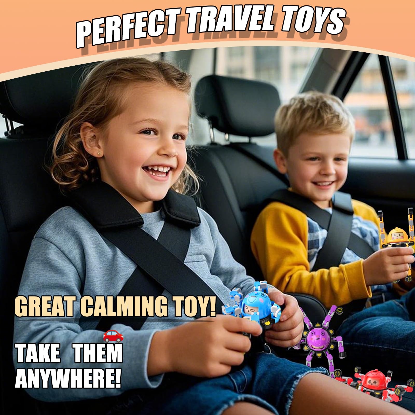 Vipctery 12Pcs Transformable Fidget Spinners for Kids Teens Adults Stress Relief