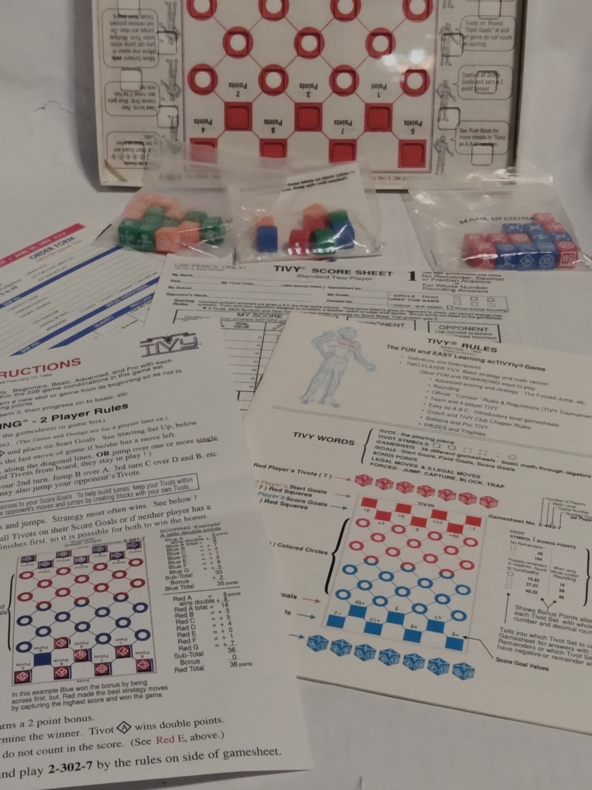 Tivy Game of Skill Fun & Easy Strategy Math Vintage 1993 Home Educators
