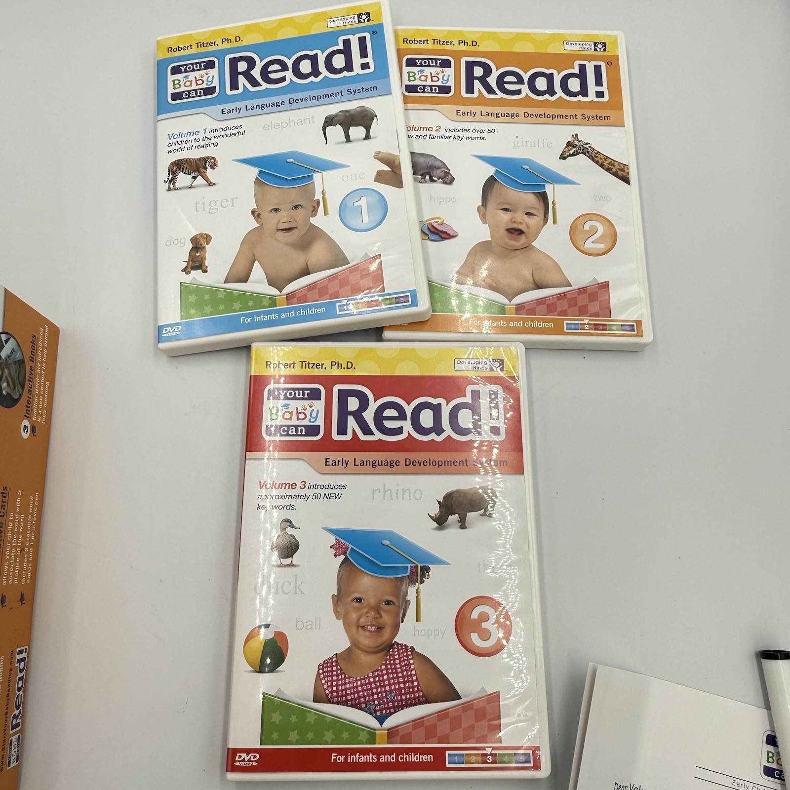 Your Baby Can Read Kit ENGLISH Reading System 3 DVDs 3 Books 15 Cards – COMPLETE
