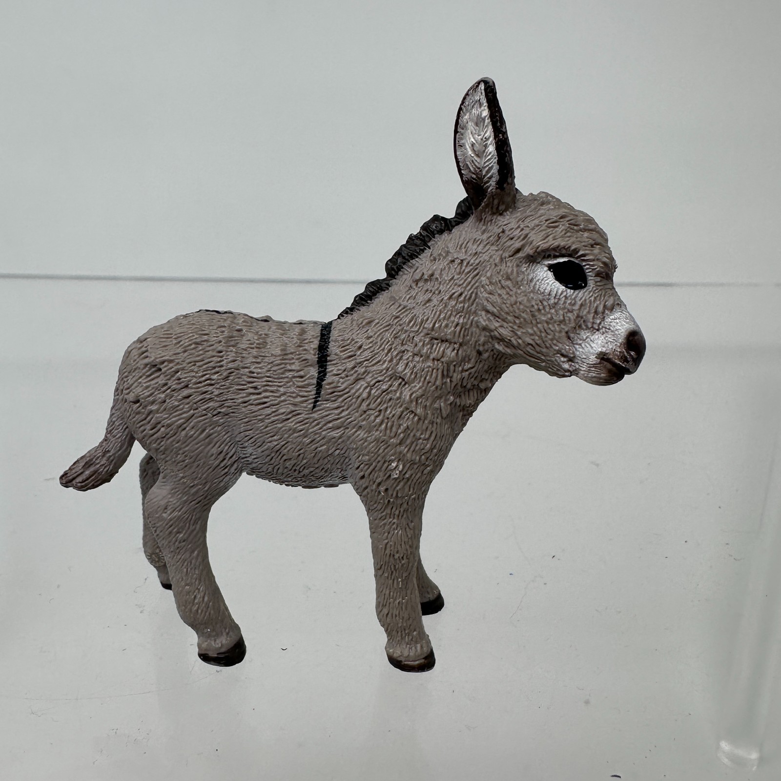 Schleich Donkey Foal Figure Gray Wildlife Zoo Baby Animal Figurine 2.5″ 2013