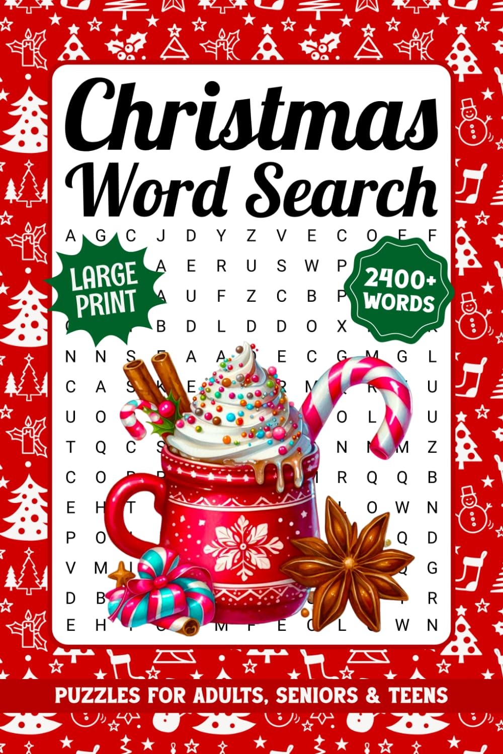 Christmas Word Search For Adults Large Print: 2400+ Words, Winter Themed…