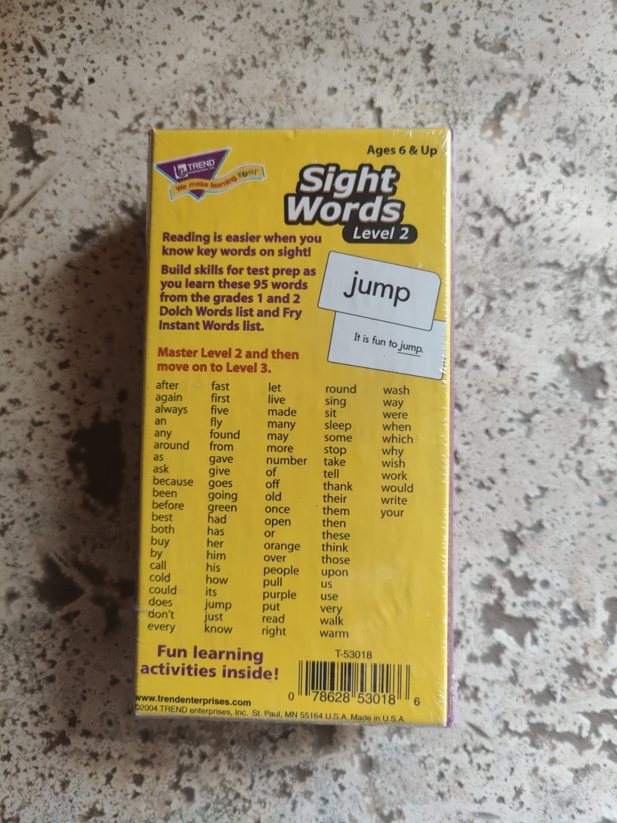 New Sight Words Flash Cards Level 2 Ages 6 & Up 95 Fun Learning Sealed Box