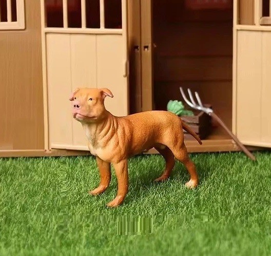 Pitbull Terrier Dog Wild Animal Figure Toy PVC Doll Small Figurine Birthday Gift