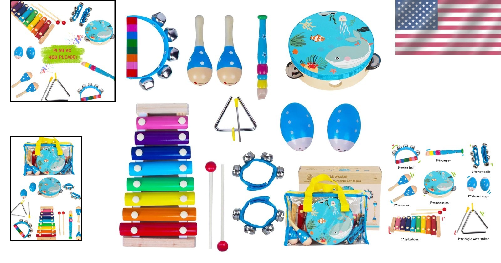 Montessori Wooden Percussion Instruments Set for Toddlers – Educational Fun!